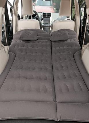 Надувний автомобільний матрац lesko blfw-2 gray в багажник для подорожей 175*130 см
