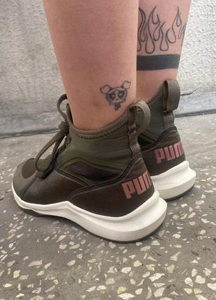 Кросівки «puma phenom satin olive»4 фото