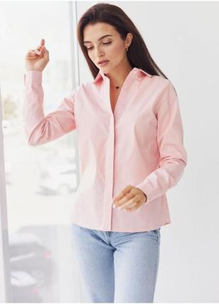 Класична персткова персиковая блуза блузка сорочка рубашка3 фото