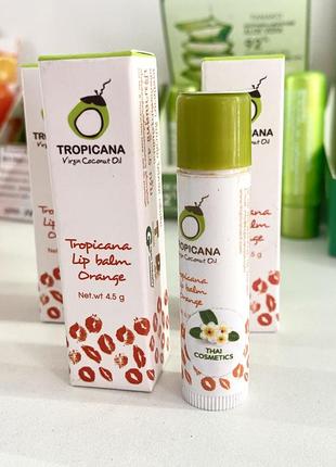 Лікувальний бальзам для губ tropicana з кокосова олією1 фото