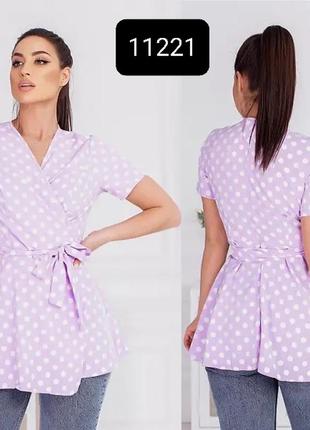 Блуза в горох горошок на запах