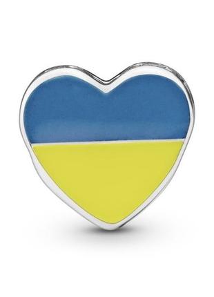 Срібний шарм підвіска з україною в серці подарунок для дівчини,жінки