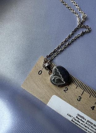 Срібний ланцюжок з підвіскою сердце кулон срібло 925 проби8 фото