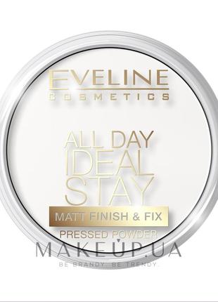 Прозора матуюча підра eveline cosmetics all day ideal stay matt finish & fix white-60