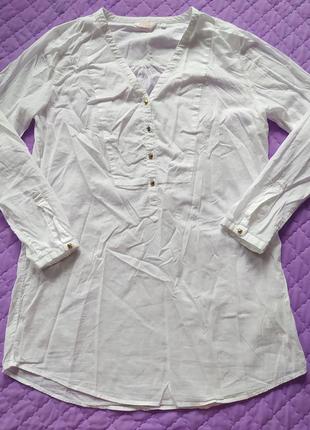 Біла рубашка сорочка блуза papaya натуральна тканина бавовна