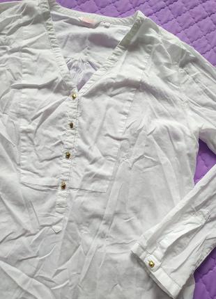 Біла сорочка сорочка блуза papaya натуральна тканина бавовна3 фото