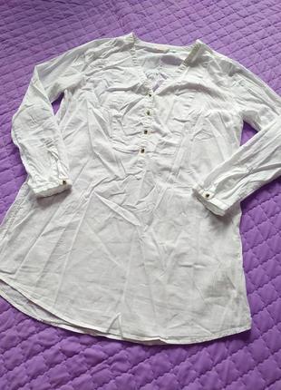 Біла сорочка сорочка блуза papaya натуральна тканина бавовна2 фото