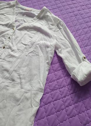 Біла сорочка сорочка блуза papaya натуральна тканина бавовна4 фото