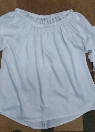 Біла блуза блузка рубашка сорочка подовжена удлинённая1 фото