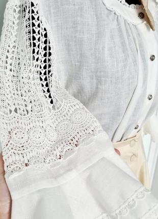 Чудова стильна ніжна вишукана вінтажна австрійська блузка блуза мереживні рукава мереживо рюши ретро вінтаж4 фото