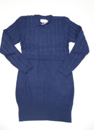Сукня в´язана для дівчинки синя 120-170 розміри dlsm21216 фото