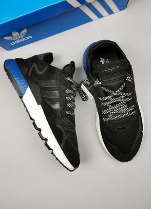 Кроссовки оригинал adidas originals nite jogger black/blue fw53314 фото