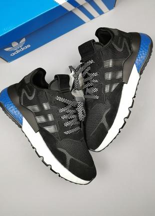 Кроссовки оригинал adidas originals nite jogger black/blue fw5331