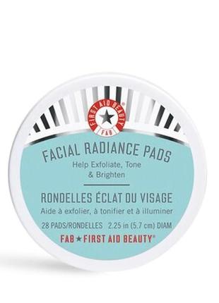 First aid facial beauty radiance pads кислотні диски для особи, 28 шт.