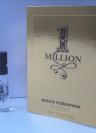 Пробник туалетной воды 1,5 мл, paco rabanne 1 million, франция