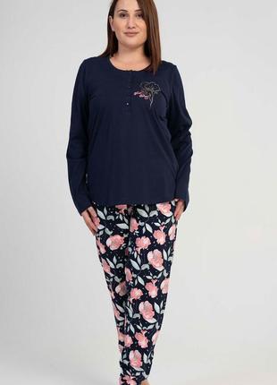 Пижама женская теплая  кофта штаны батал  домашний костюм