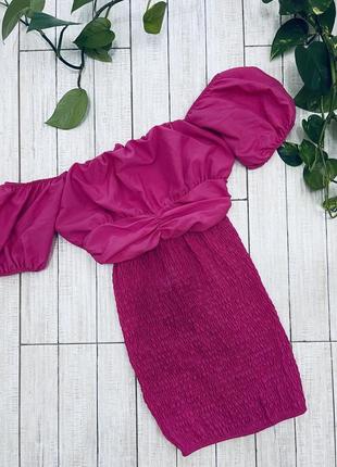 Роскішна сукня резинка кольору фуксія, платье по фигуре8 фото