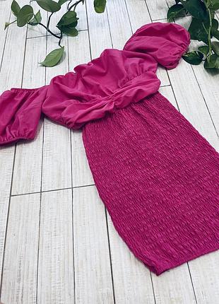 Роскішна сукня резинка кольору фуксія, платье по фигуре2 фото