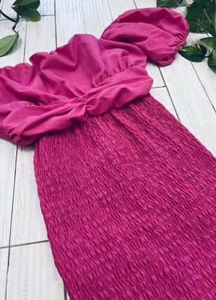 Роскішна сукня резинка кольору фуксія, платье по фигуре3 фото
