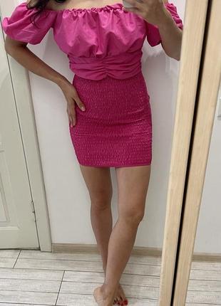Роскішна сукня резинка кольору фуксія, платье по фигуре9 фото