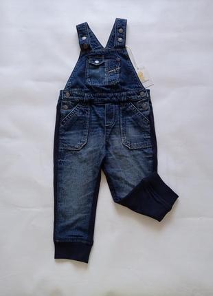 Ovs. италия. спереди джинсовый, сзади трикотажный комбинезон 18-24 размер1 фото