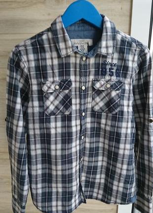 Рубашка в клетку h&m 8-9лет