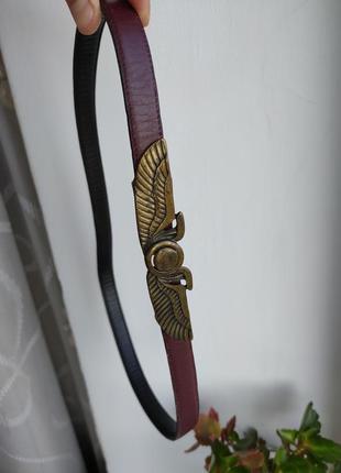 Шкіряний ремінь на пояс двосторонній vintage pharaoh пряжка на пояс1 фото