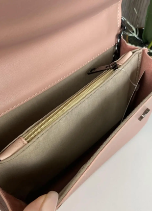 Жіноча шкіряна розовая стильна жіноча шкіряна сумка жіноча сумочка клатч з ланцюжком птаха сумка8 фото