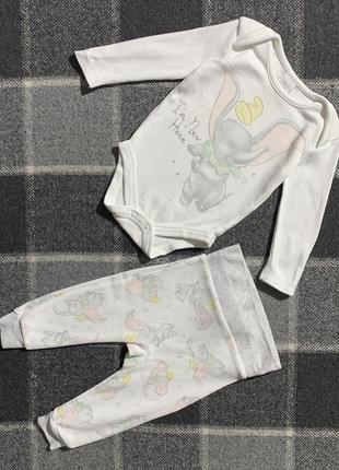 Дитячий костюм бавовняний (божик+штани) з принтом disney ( дісней 3-6 міс 62-68 см ідеал оригінал)1 фото