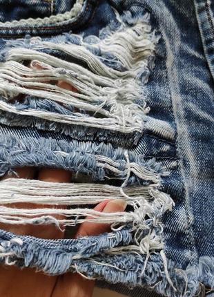 Bershka шорти жіночі джинсові джинс для байкерів шортики шорты джинсовые короткие мини женские міні короткі рвані рваные джинсы6 фото
