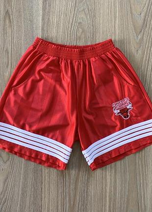 Мужские винтажные атласные баскетбольные шорты chicago bulls