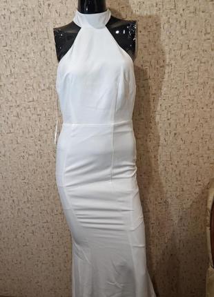 Белое платье макси с открытой спиной jarlo tall5 фото