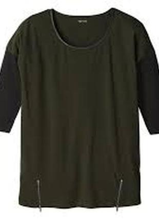 Лонгслів реглан кольору хакі