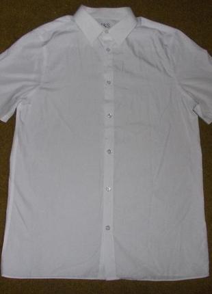 Сорочка біла з коротким рукавом на 13-14 років ріст 158-164 см