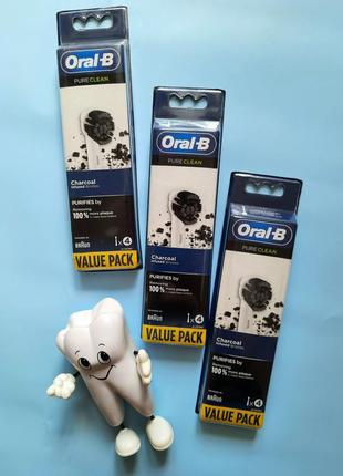 Oral-b/ braun pure clean! вугілля! поштучно! змінні насадки!5 фото