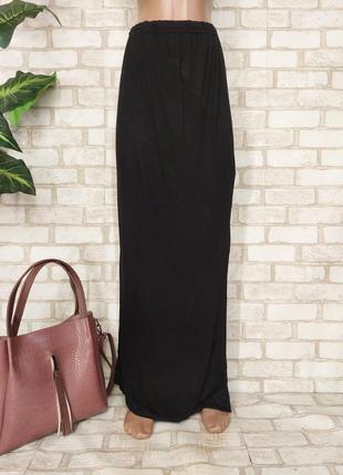 Фирменная missguided длинная юбка/юбка в пол на 95% вискоза в сочно чёрном, размер с-м