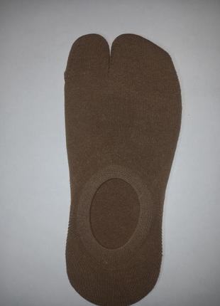Носки для таби с перепонкой следки коричневые шкарпетки коричневі короткі під табі maison margiela