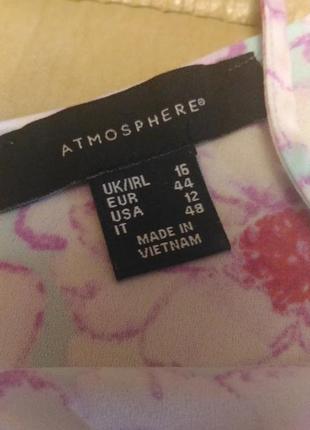 Шифоновая майка atmosphere мятного цвета с цветочным принтом, р.169 фото