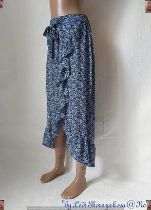Фирменная grand gallery юбка в пол с имитацией на запах в мелкие цветочки, размер л-хл4 фото