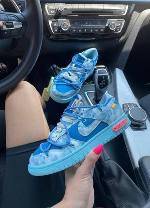 Кросівки жіночі nike sb dunk c off white blue/ кросівки жіночі найк сб данк офф вайт2 фото