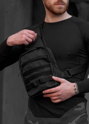 Тактическая сумка кобура, мужской мессенджер из черной кордуры, слинг.