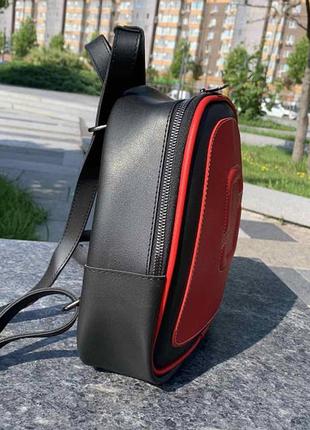 Стильный женский мини рюкзак сумка, сумка-рюкзак прогулочный красный5 фото