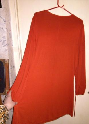 Трикотажное-стрейч,натуральное платье-туника -трапеция с поясом,большого размера,батал,румыния5 фото