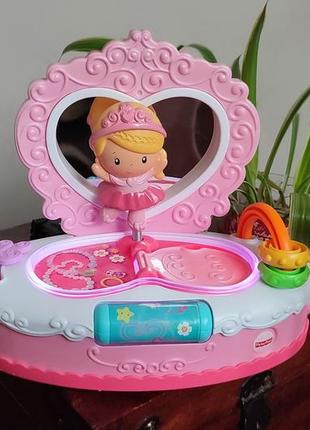 ® fisher price princess ❤ волшебная музыкальная шкатулка с зеркалом трюмо развивающая игрушка1 фото