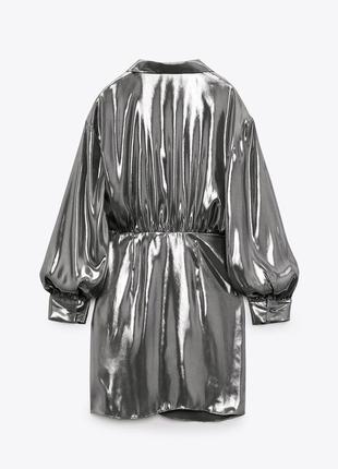 Платье (сукня) из металлизированой ткани zara, размер м7 фото
