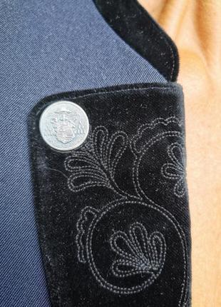 Шерстяной пиджак жакет в этно баварском стиле винтажный steinadler trevira шерсть3 фото