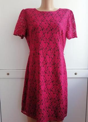 Платье женское розовое малиновое кружево