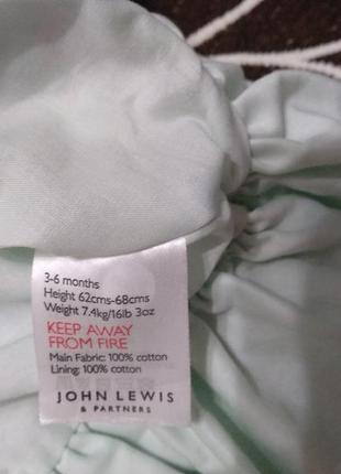 Платье 100% хлопок на девочку 3-6 месяцев, фирмы john lewis5 фото