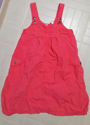 Сарафан-платье кораллового цвета 8-9лет