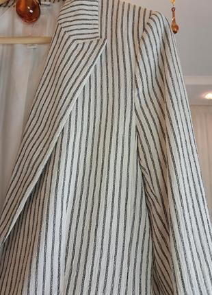 Брендовий стильний подовжений піджак в смужку h&m🤍5 фото